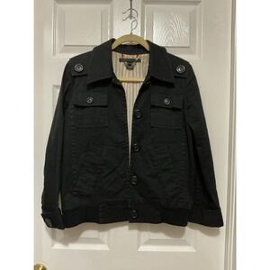 Marc Jacob's Jacket Women Size 10 Black 3/4 Sleeves Bomber Gorpcore Moto Pockets